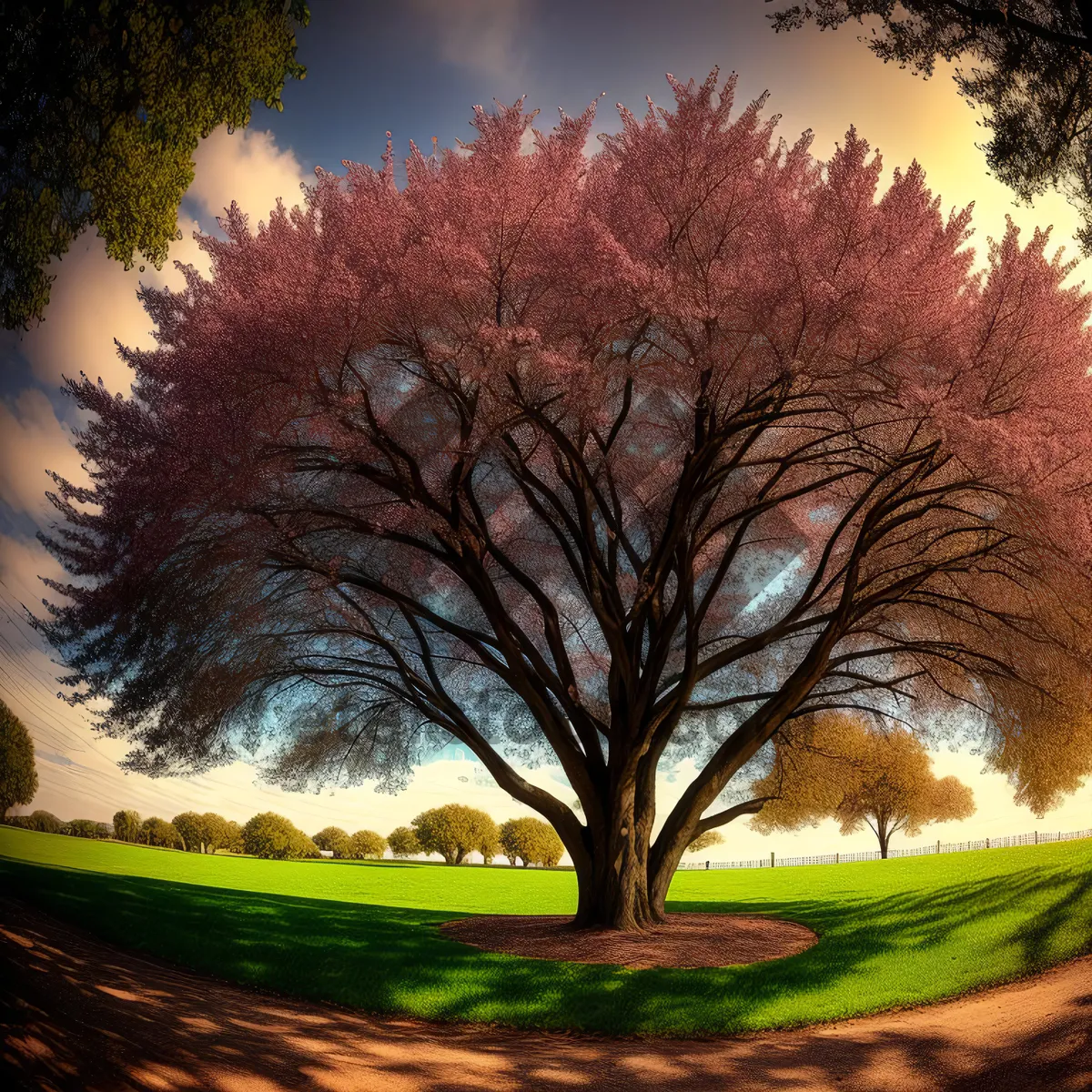 Picture of Autumn Horizon: Serene Forest Landscape with Yellow Trees