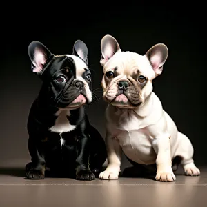 Adorable Bulldog Puppy with Wrinkled Portrait