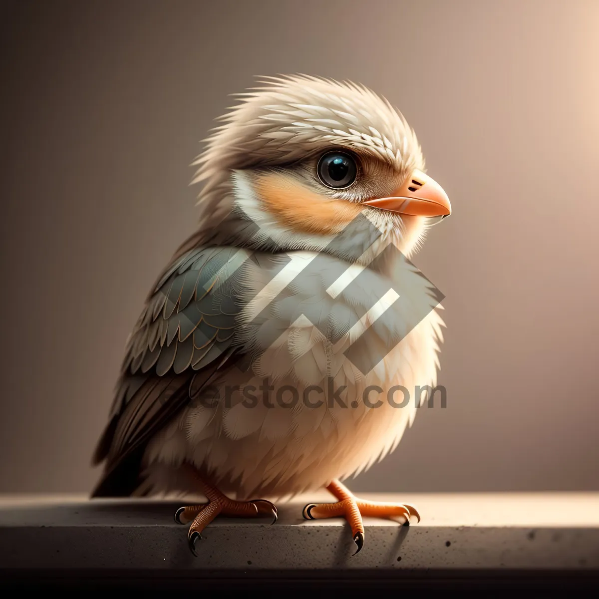 Picture of Brown-Feathered Sparrow in Garden Portrait