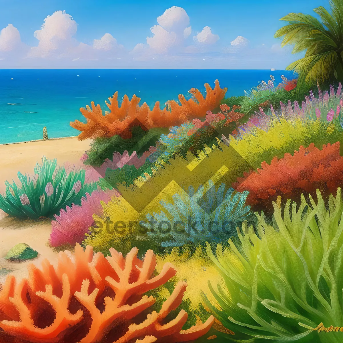 Picture of Tranquil Tropical Paradise by the Turquoise Sea