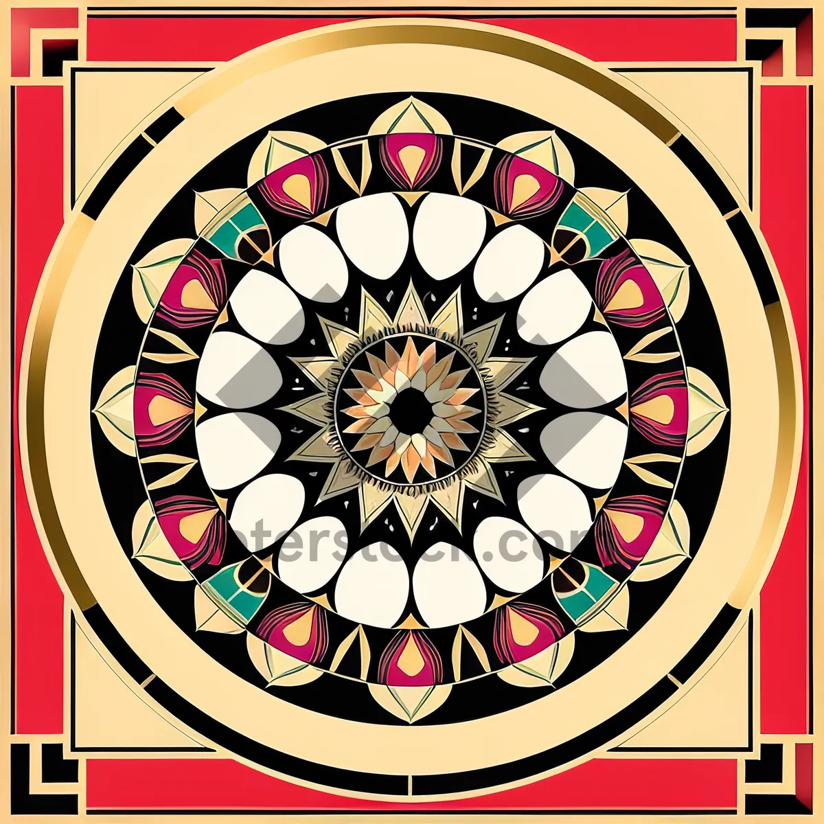 Picture of Arabesque Circle: Decorative Mosaic Design Element