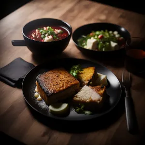 Delicious Gourmet Salad with Fresh Vegetables and Beef