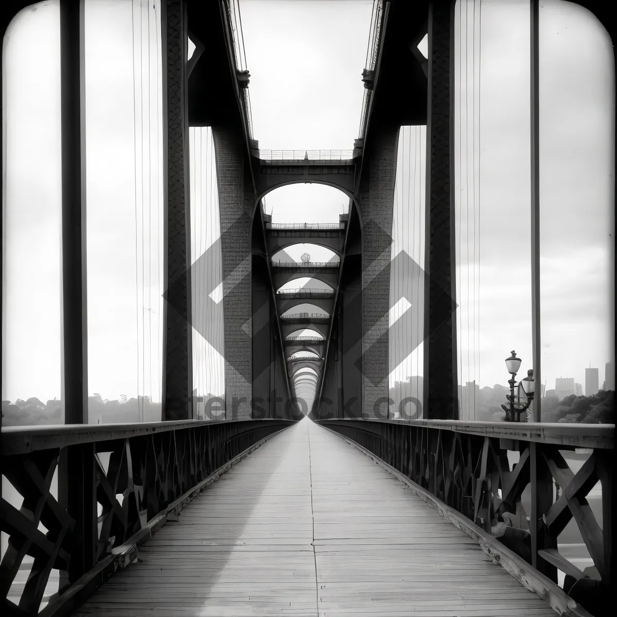 Picture of Suspension bridge over the ocean in the city