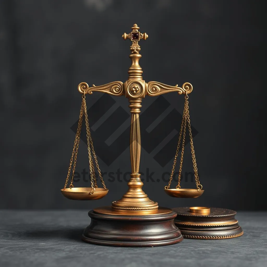 Picture of Gold Justice Candlestick Holder for Baron's Law Scale