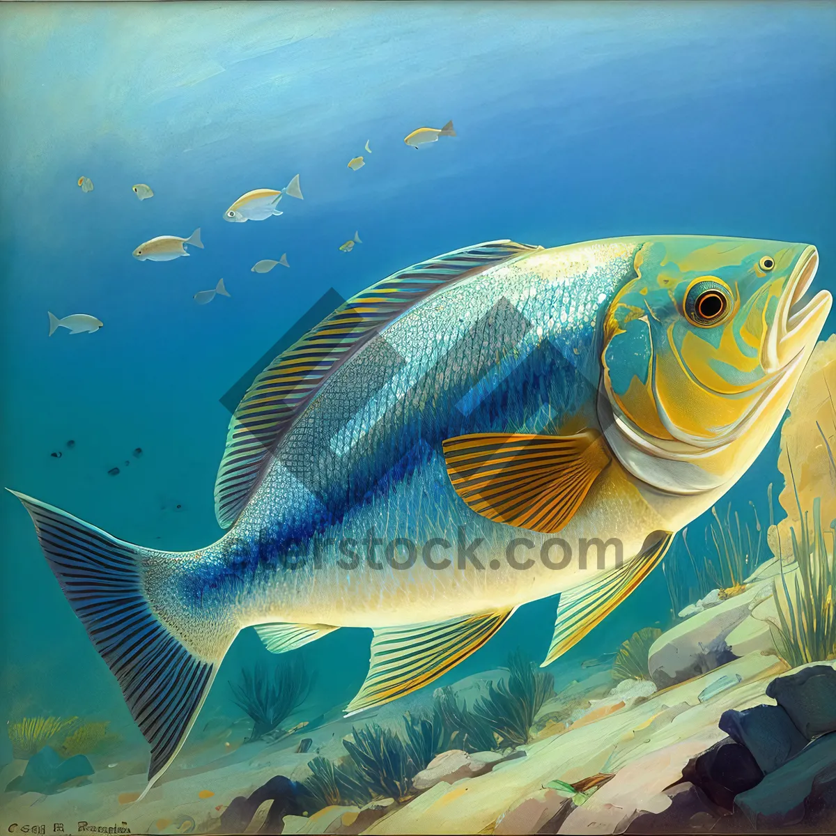 Picture of Colorful Tropical Reef Fish Underwater