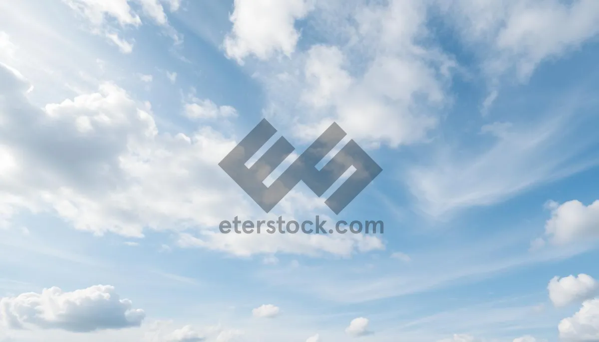 Picture of Bright Sunny Day Landscape with Fluffy Clouds