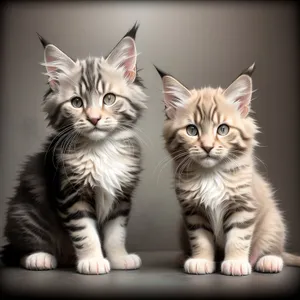 Curious Tabby Kitten with Striped Fur