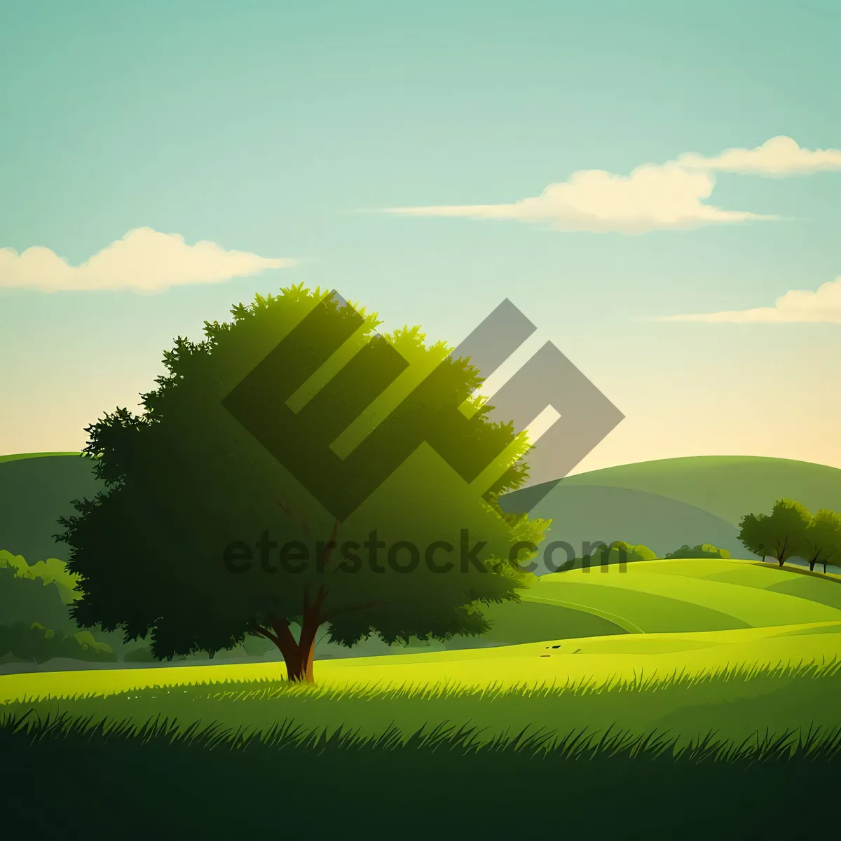 Picture of Serene meadow under a sunny sky