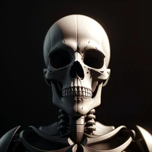 Horror Skull Sculpture: Frightening Skeletal Figure