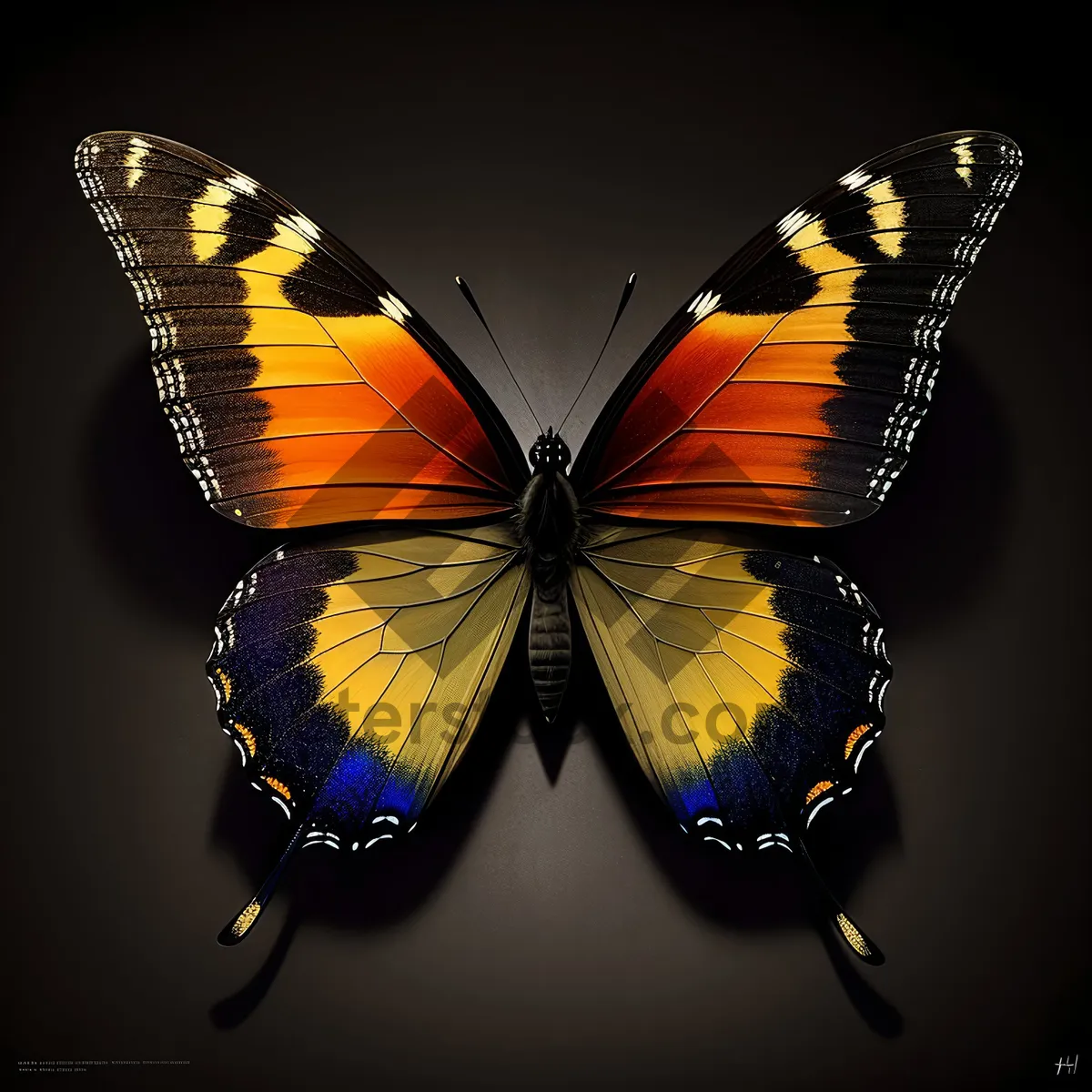 Picture of Colorful Monarch Butterfly with Vibrant Wings at a Summer Flower