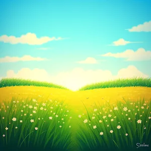 Serene Meadow in Full Bloom