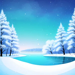 Winter Wonderland: Snowflake Deer amongst Evergreens