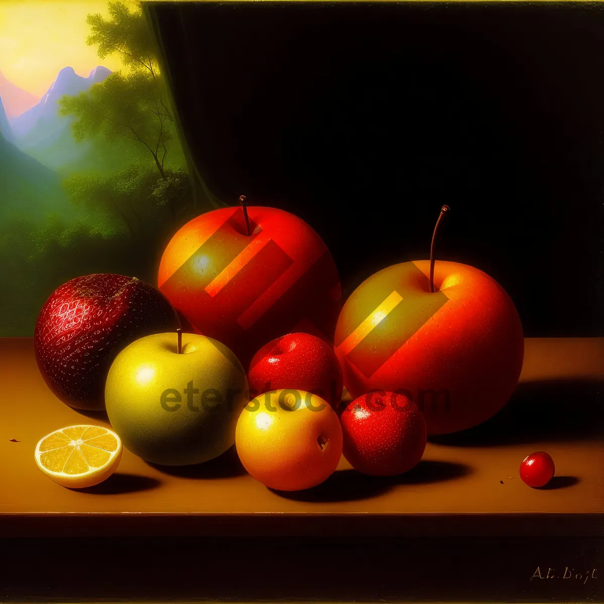 Picture of Fresh, Ripe Tomato Salad on Table