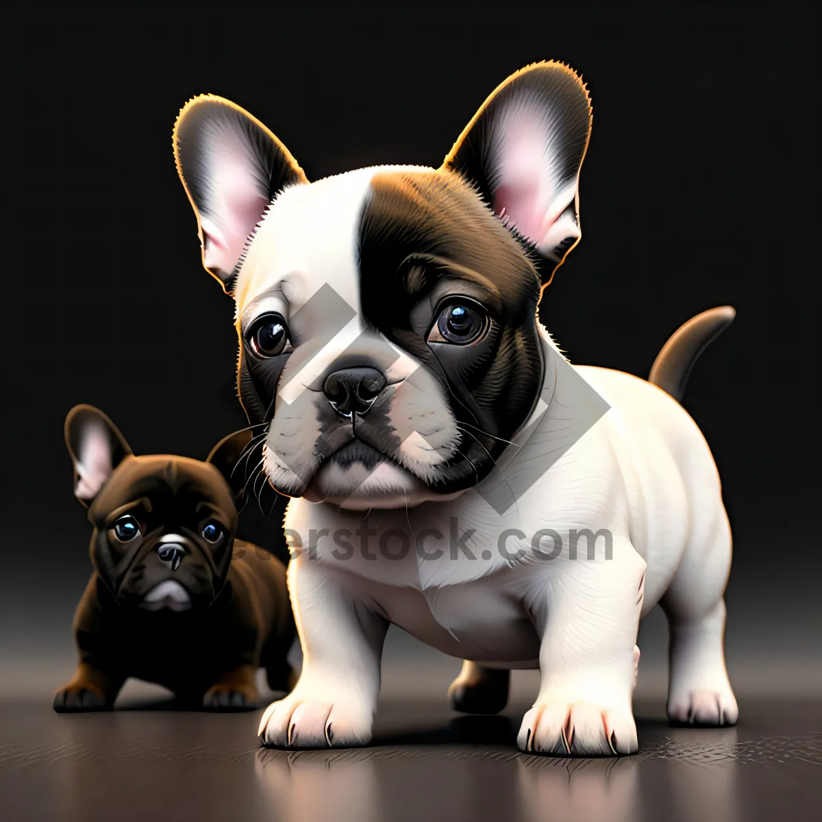 Picture of Absolutely adorable bulldog puppy captured in a charming studio portrait