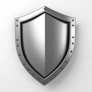Shiny metal heraldry shield emblem design