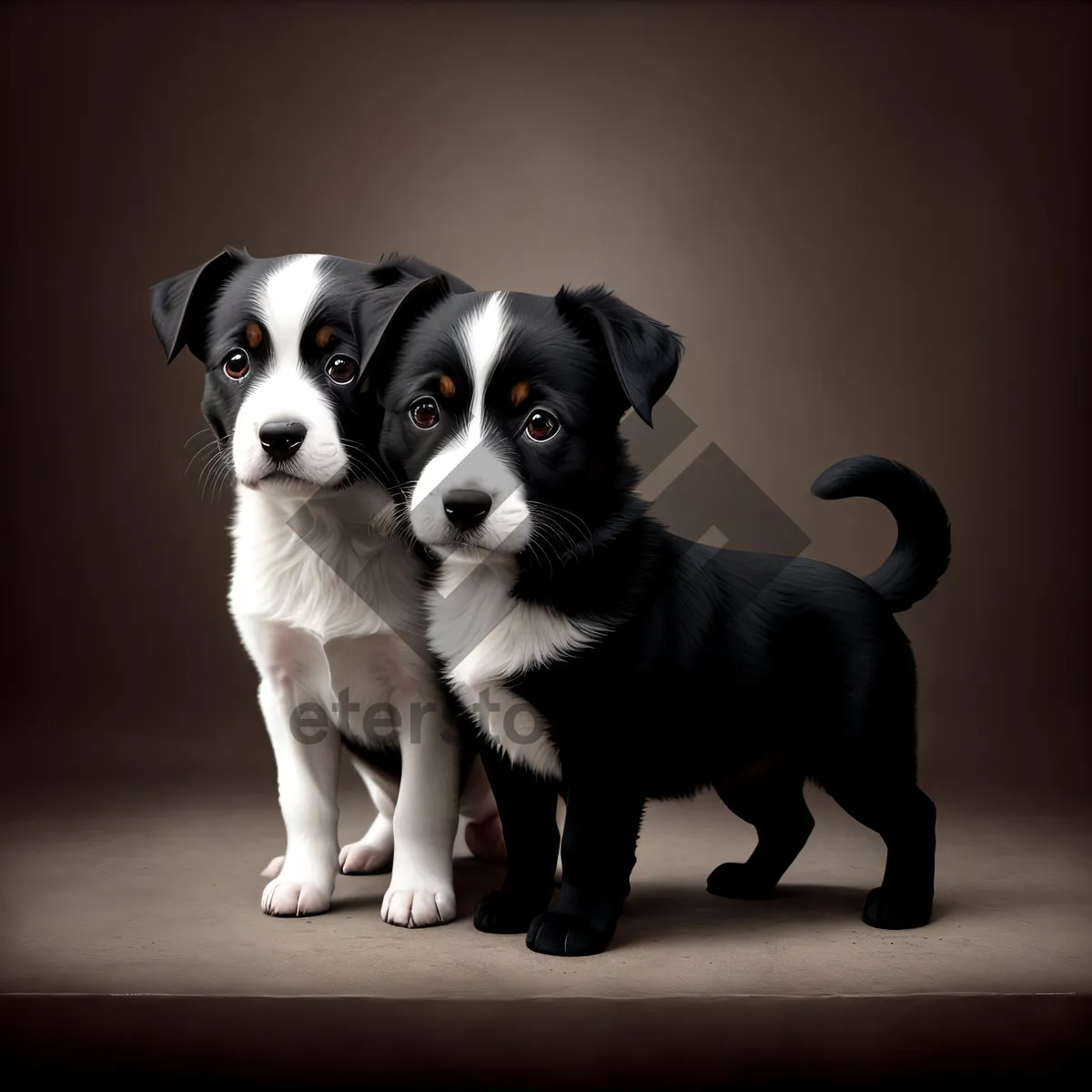 Picture of Adorable Black Terrier Dog - Studio Portrait