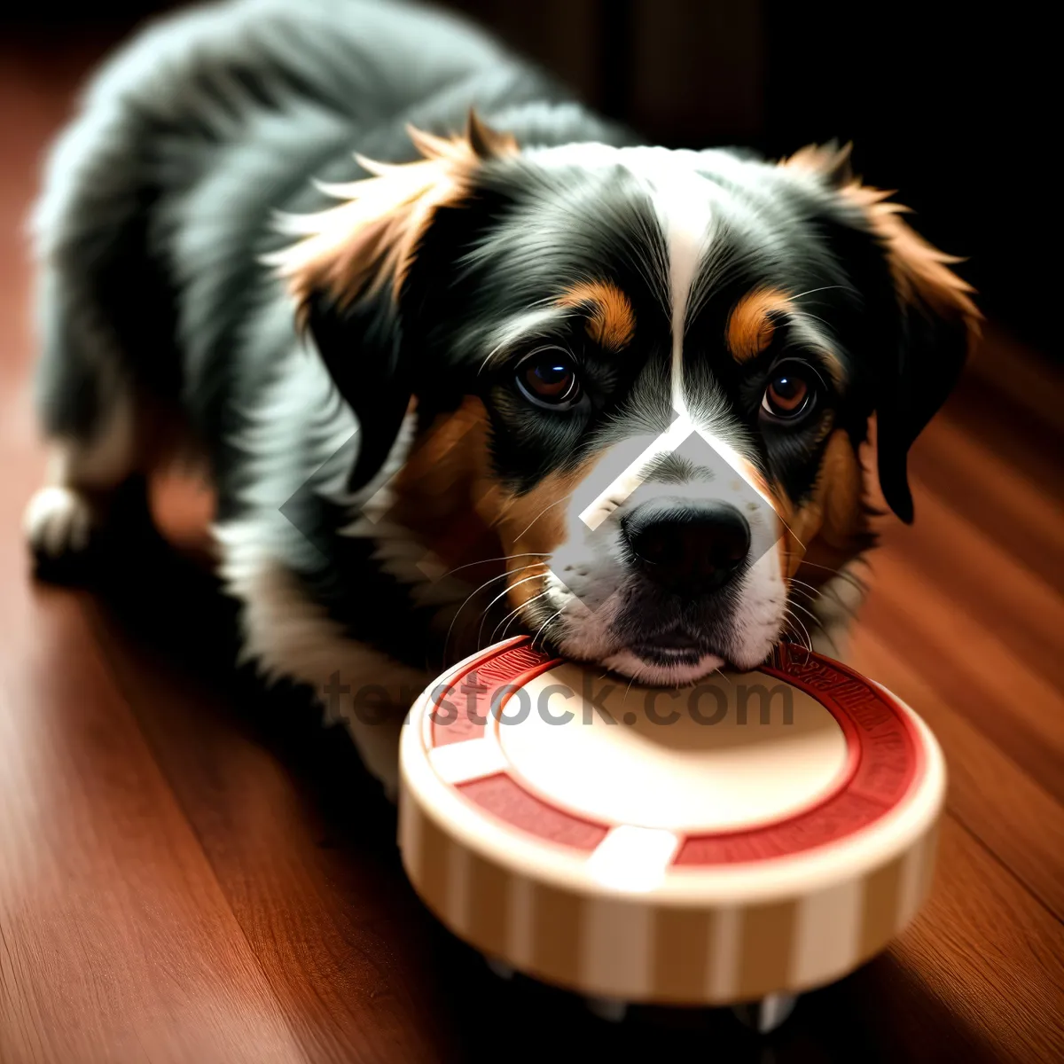 Picture of Cute Greater Swiss Mountain Dog Puppy Sitting