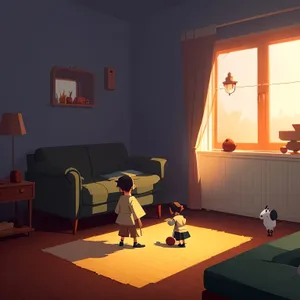 Modern Home Office Chair with Wood Desk