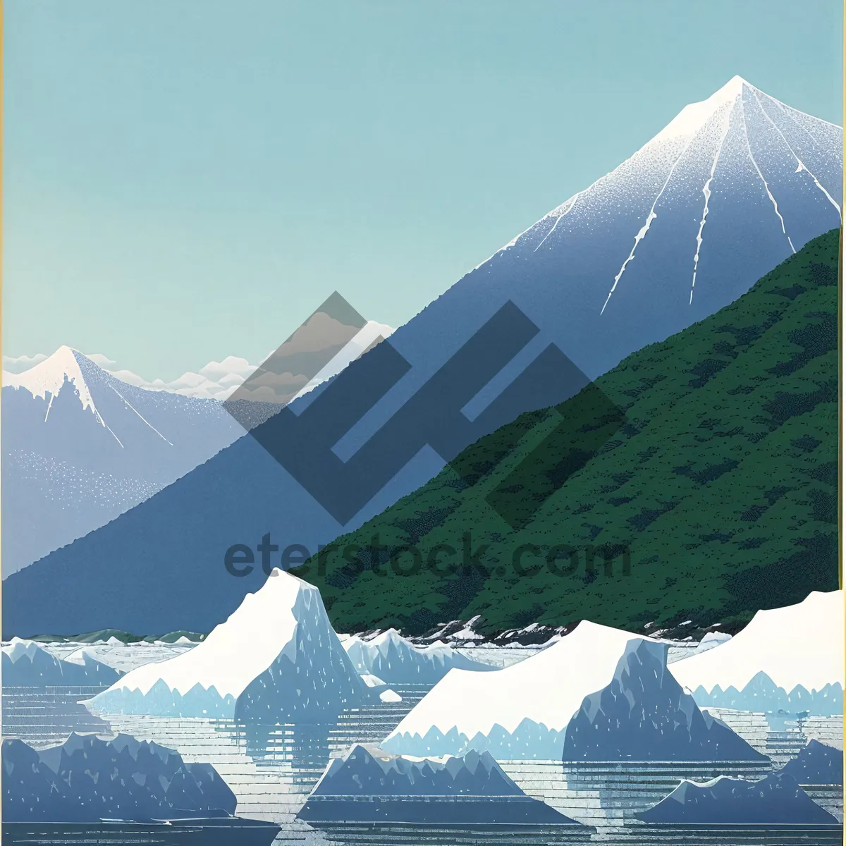 Picture of Majestic Winter Wonderland: Snowy Mountain Peaks