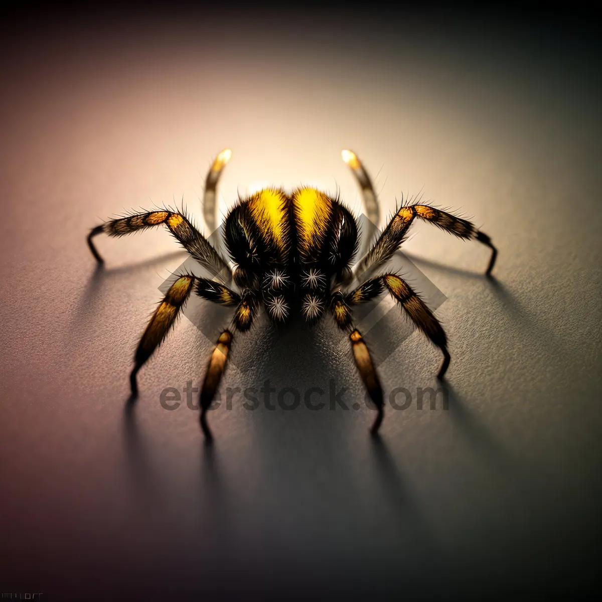 Picture of Black and Gold Garden Spider: Majestic Arachnid in Intricate Web