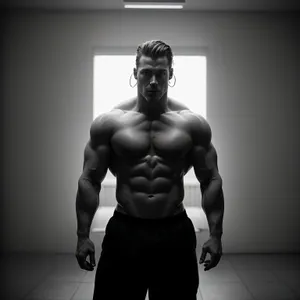 Powerful Physique: Striking Male Bodybuilder with Defined Abs