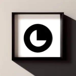 Modern Square Button with Black Frame: Sleek 3D Design