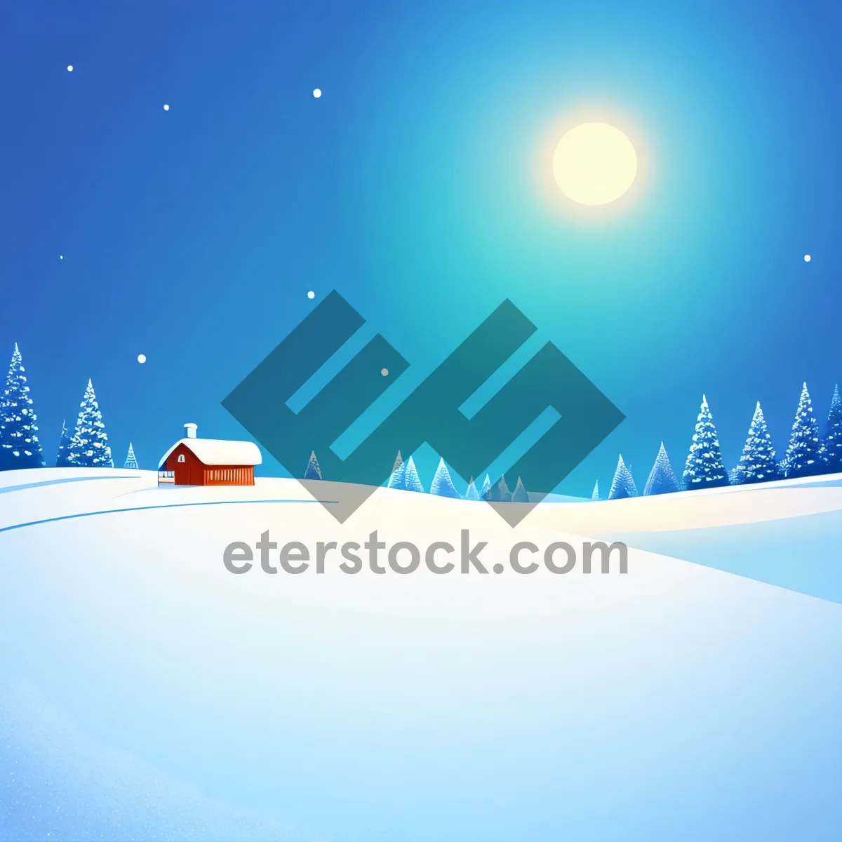 Picture of Winter Wonderland: Merry Snowman and Starry Skies