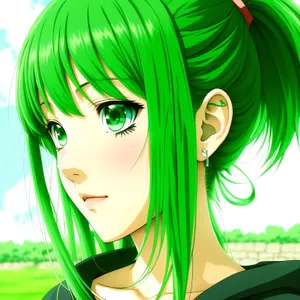 Colorful Cartoon Person with Artistic Hair Clip Art
