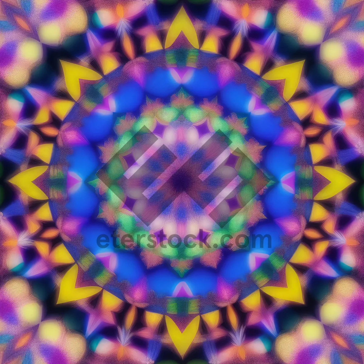 Picture of Colorful Geometric Mosaic Artwork with Kaleidoscope Patterns