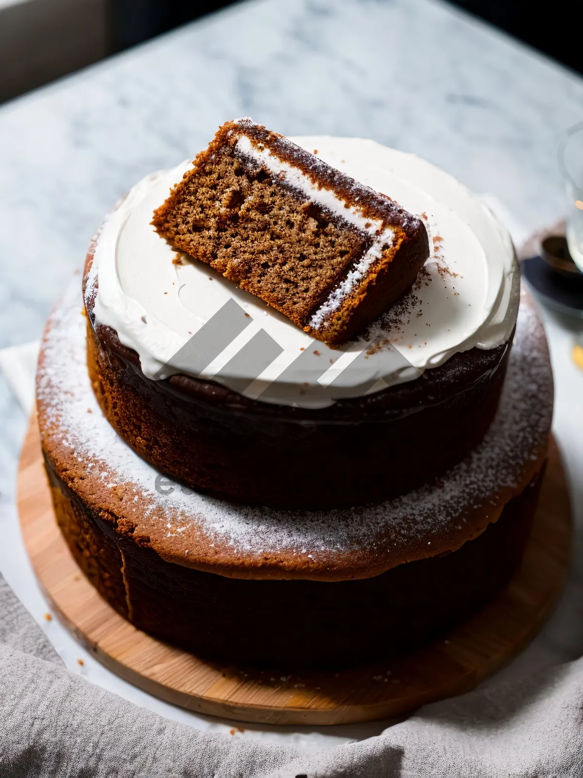 Picture of Decadent Chocolate Cake Slice with Homemade Chocolate Sauce