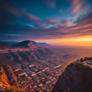 Golden Horizon: Majestic Canyon Sunset