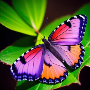 Colorful Monarch Butterfly on Flower in Summer Garden