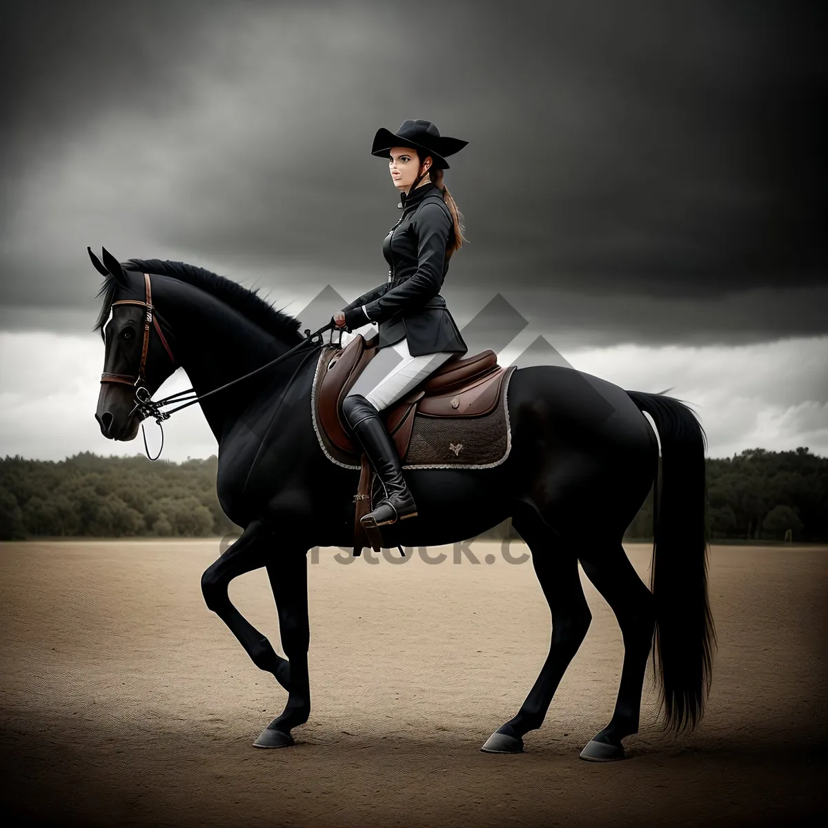 Picture of Sidesaddle Equestrian Horseback Riding - Graceful and Elegant