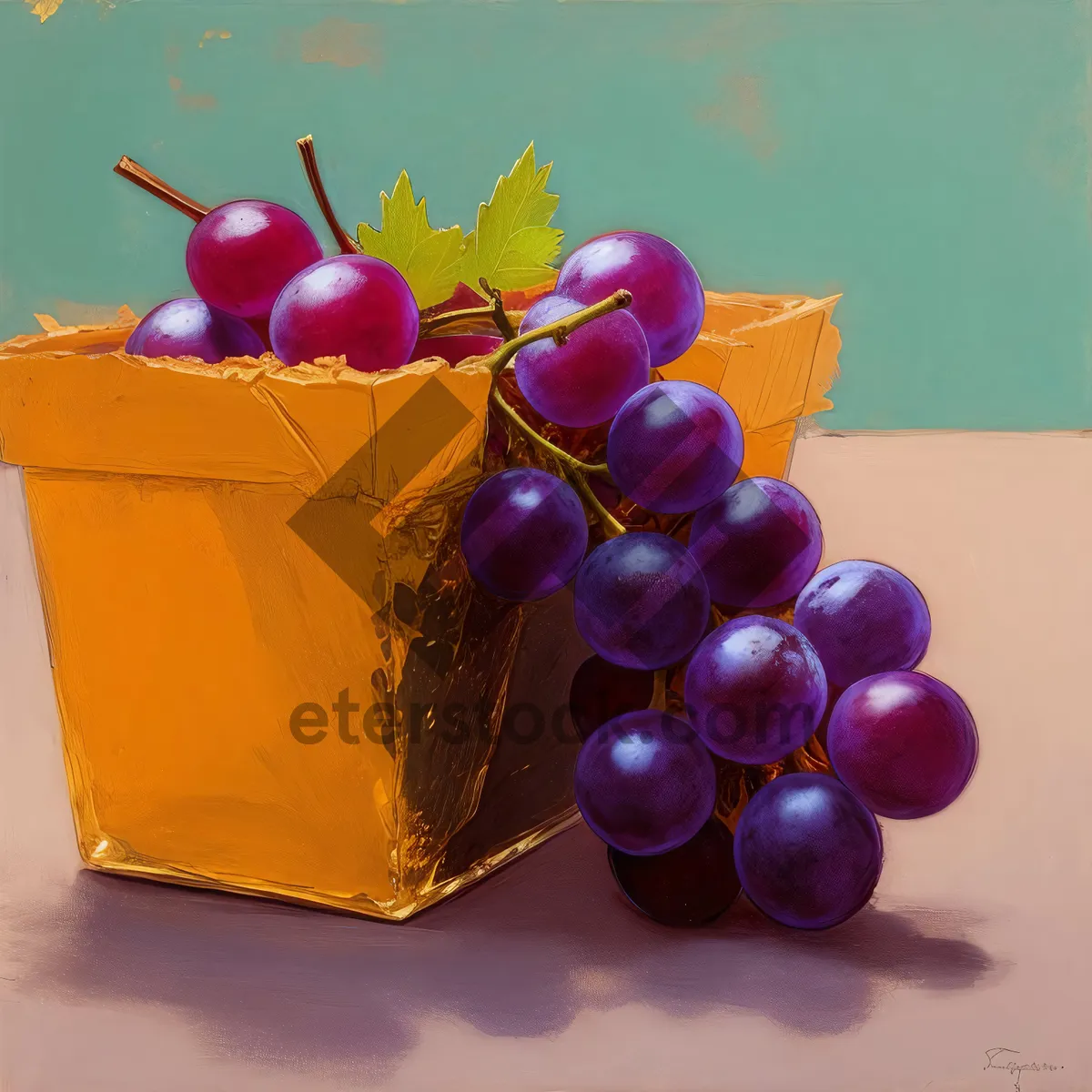 Picture of Juicy Grape Cluster - Fresh, Ripe, and Nutritious
