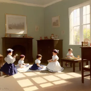 Educators Convene: Professional Classroom Meeting with Smiling Team