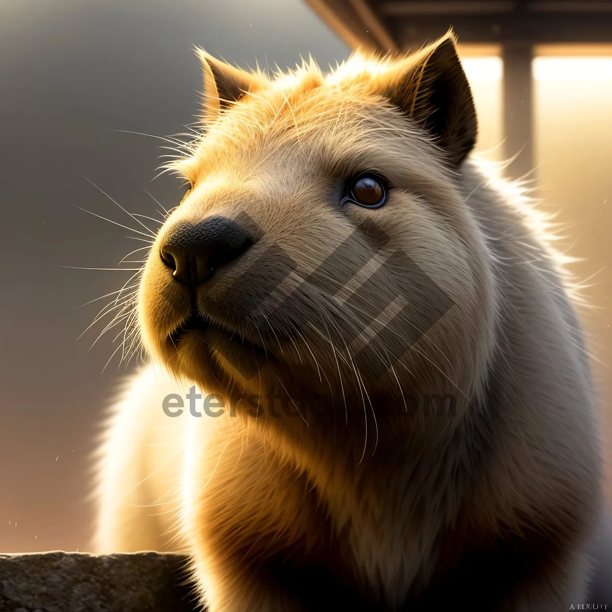 Picture of Fluffy Feline Whiskers - Cute Kitty with Piercing Eyes!