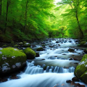 Serene Waterfall in Enchanting Forest