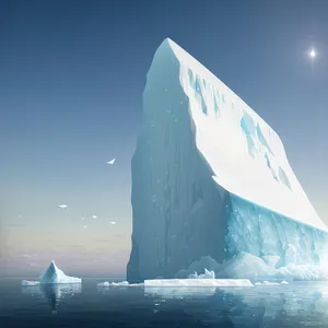 Majestic Arctic Glacier Amidst Cloudy Winter Skies