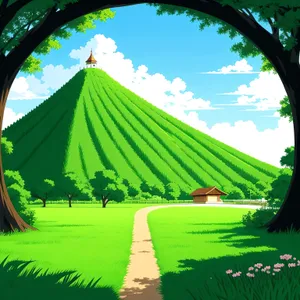 Idyllic Countryside with Rolling Green Fields