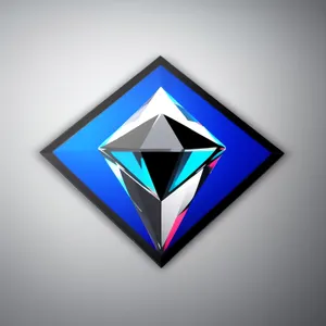 Gemstone Pyramid Icon - 3D Symbol Design