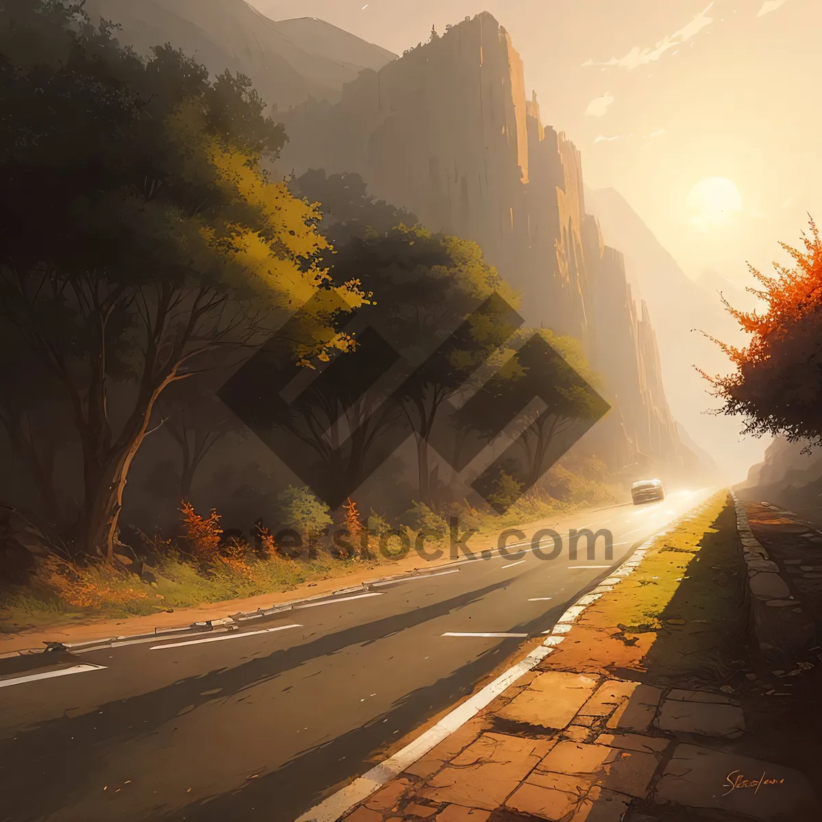 Picture of Sunset Drive on Empty Freeway