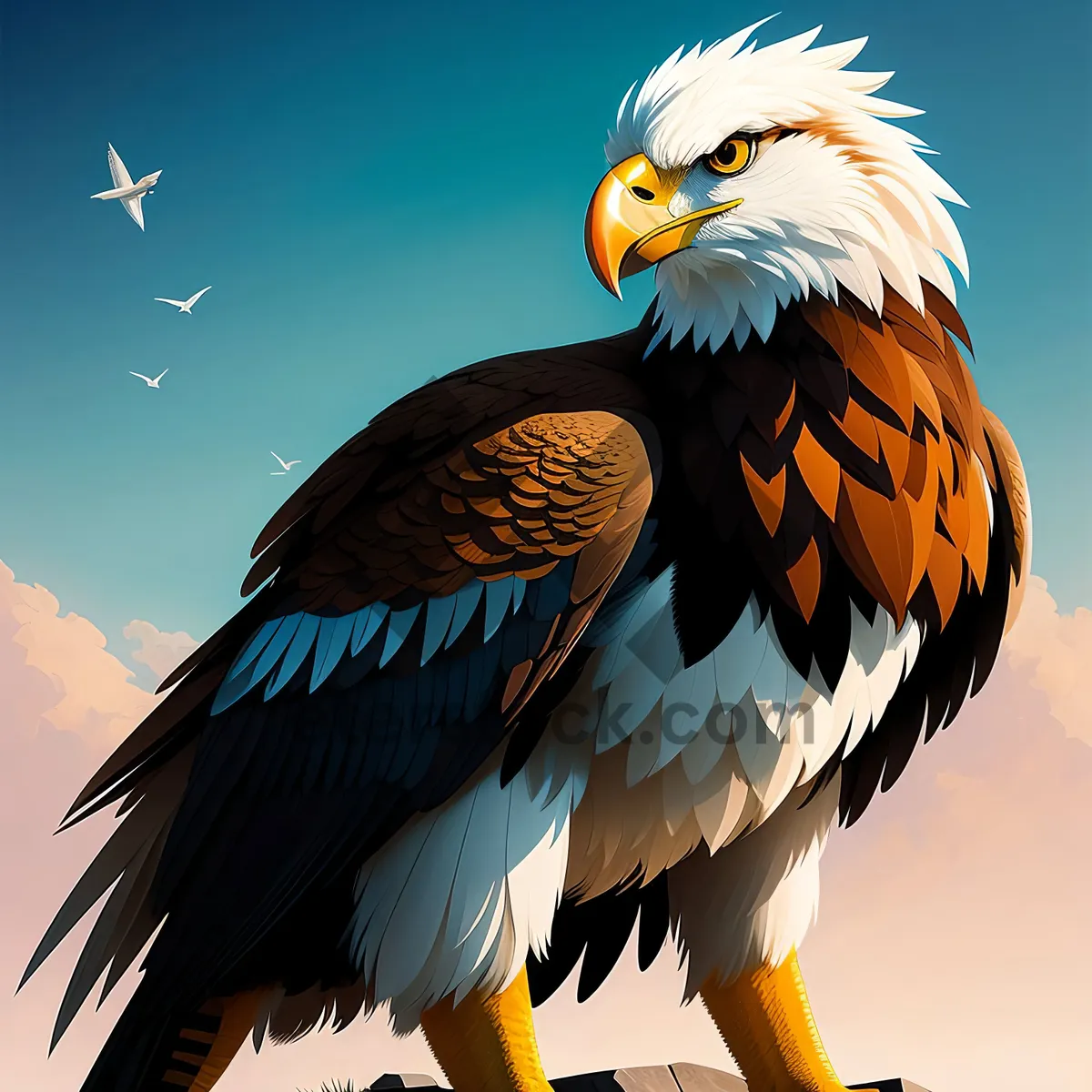 Picture of Wild Hunter: Majestic Bald Eagle Soaring with Sharp Beak