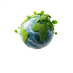 Earth symbol design with globe, plant and leaf