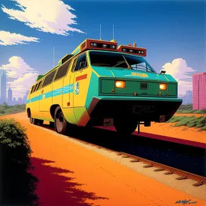 Electric locomotive traveling on railway tracks under blue sky