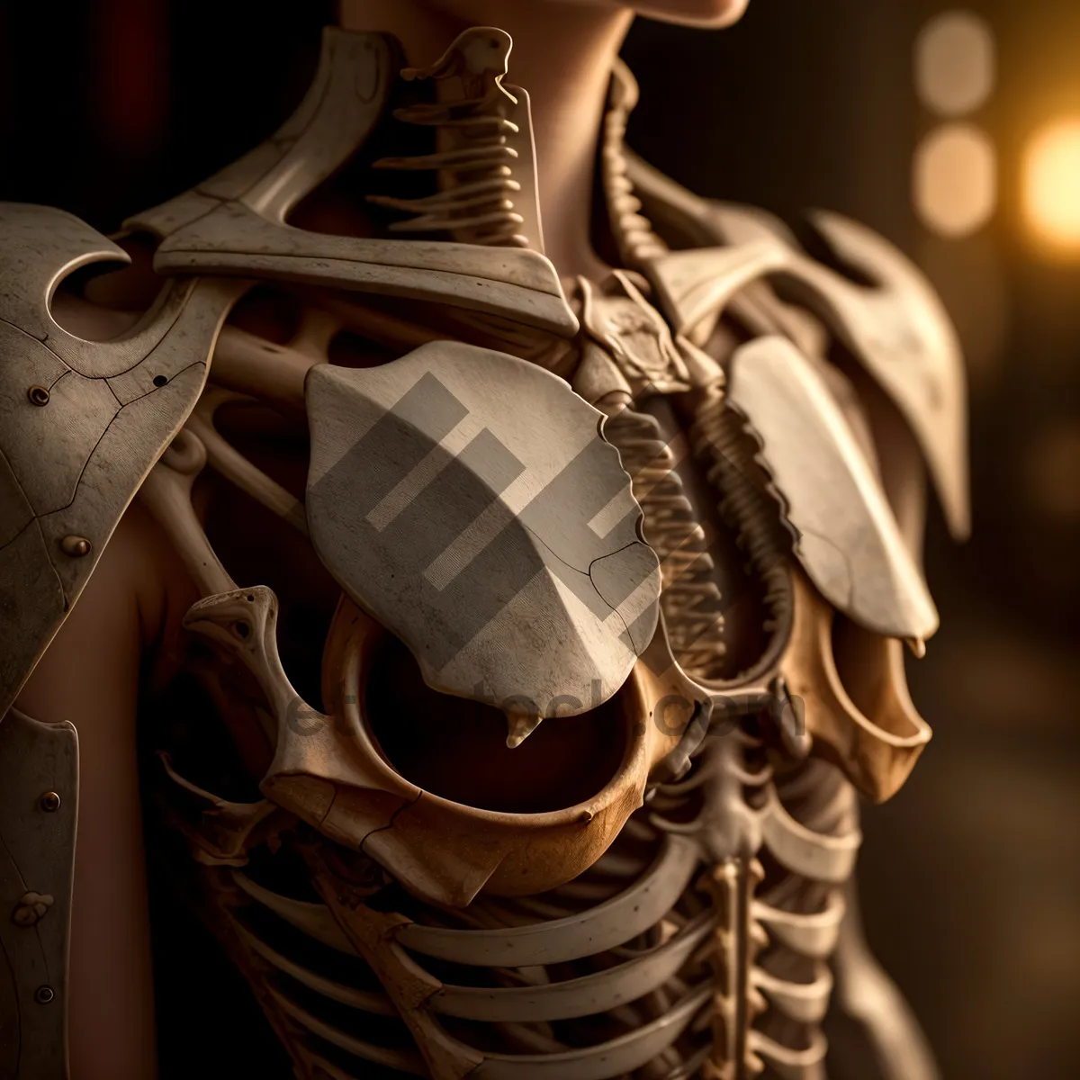 Picture of Anatomical Skeleton: Detailed 3D X-ray of Human Skull