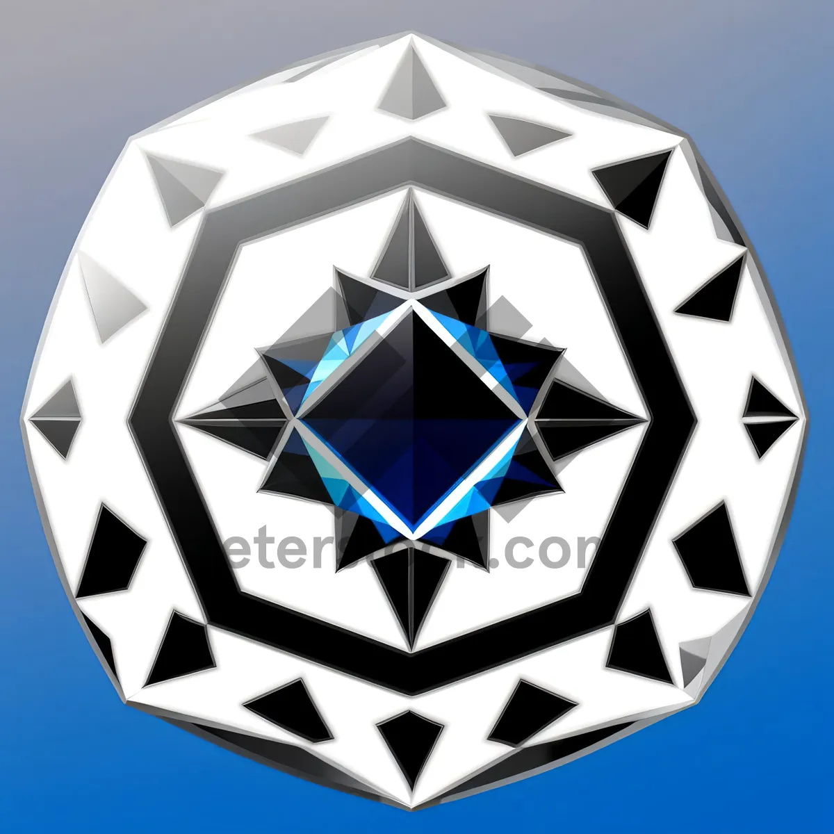 Picture of Symbolic 5-spot Pyramid Design with 3D Gem