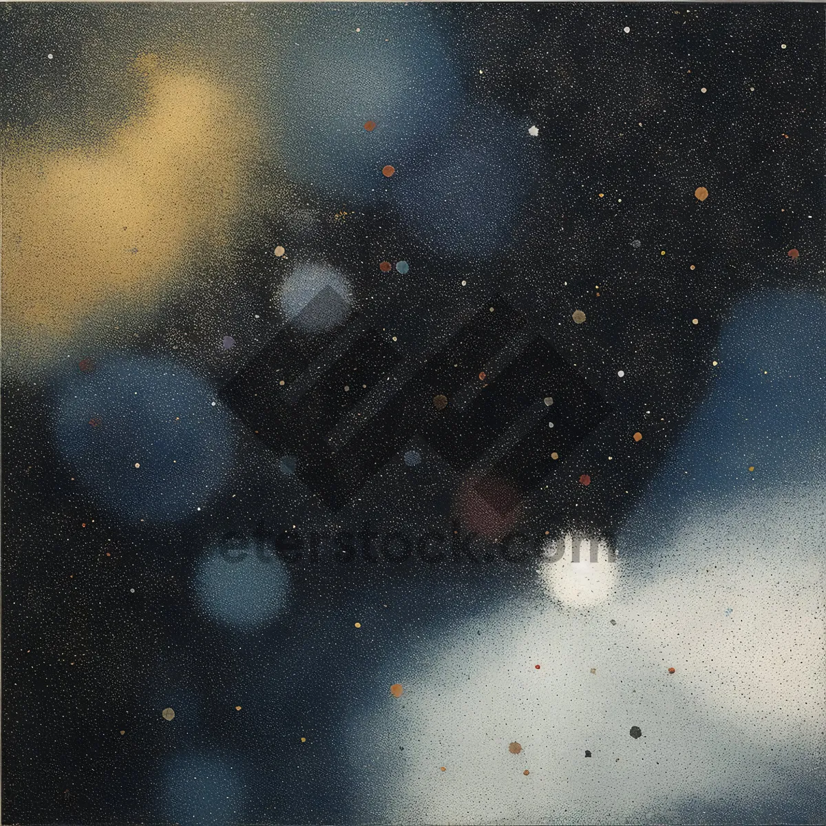 Picture of Dark Moonlight Space Fantasy Sky with Shiny Stars