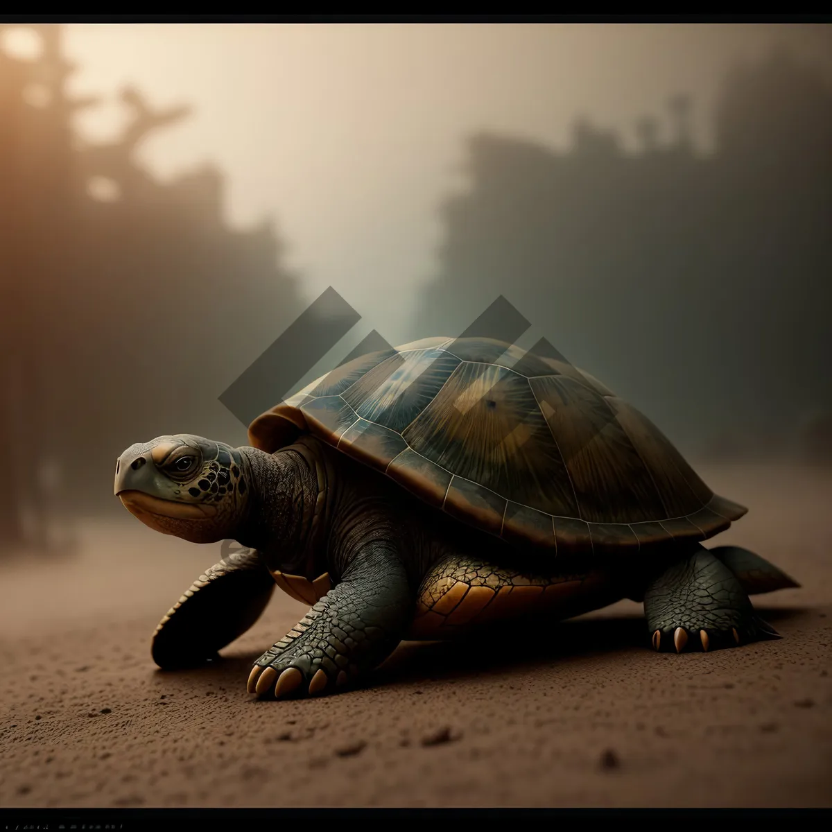 Picture of Slow-shelled Terrapin: A Delightful Reptile in the Wild