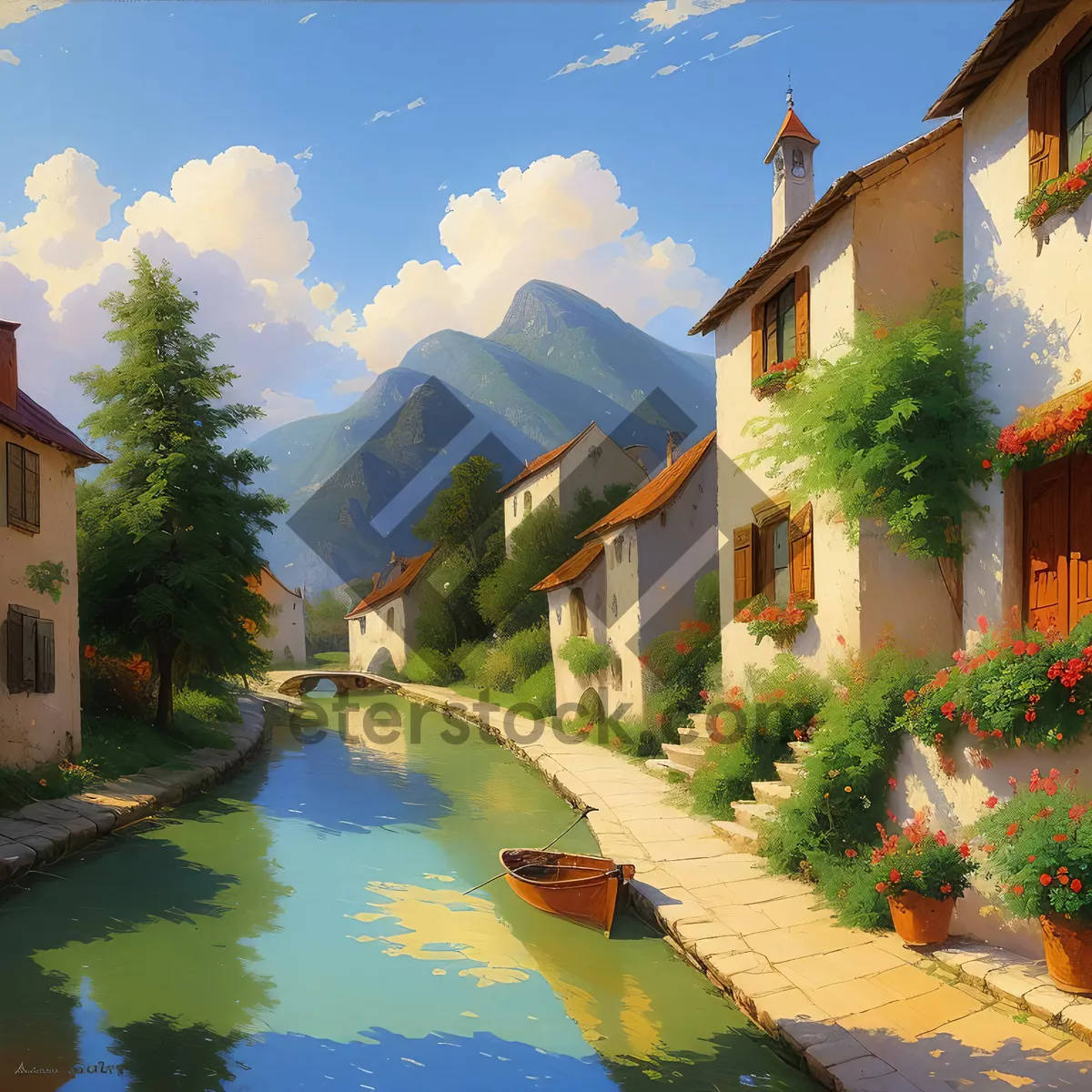 Picture of Serene Riverfront Villa Amidst Majestic Cityscape
