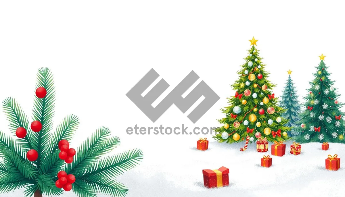 Picture of festive holiday card with snowflakes and stars